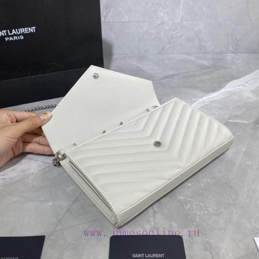 Yves Saint Laurent Bags 𝑴𝒐𝒏𝒐𝒈𝒓𝒂𝒎 𝑾𝒐𝒄 MONOGRAM caviar pattern envelope package A super practical small bag, the most i0d1wn9l - Image 7