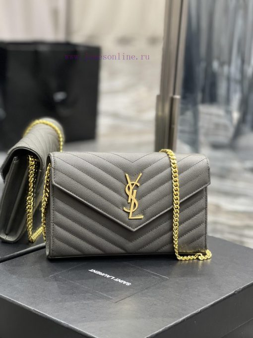 Yves Saint Laurent Bags 𝑴𝒐𝒏𝒐𝒈𝒓𝒂𝒎 𝑾𝒐𝒄 MONOGRAM caviar pattern envelope package A super practical small bag, the most o5x49bsb - Image 3