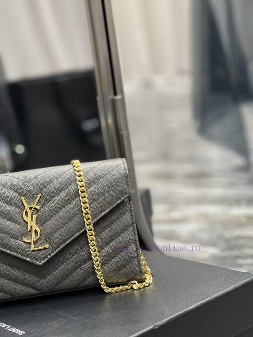 Yves Saint Laurent Bags 𝑴𝒐𝒏𝒐𝒈𝒓𝒂𝒎 𝑾𝒐𝒄 MONOGRAM caviar pattern envelope package A super practical small bag, the most o5x49bsb - Image 4