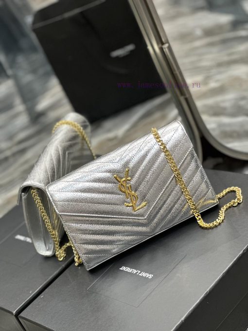 Yves Saint Laurent Bags Silver diamond patterned gold buckle_Monogram woc MONOGRAM envelope package A super practica 72kyv9pz - Image 3