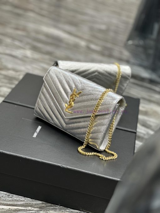 Yves Saint Laurent Bags Silver diamond patterned gold buckle_Monogram woc MONOGRAM envelope package A super practica 72kyv9pz - Image 4