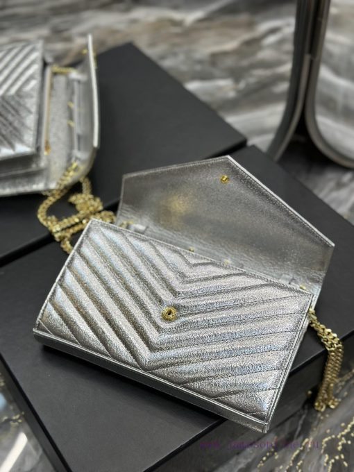 Yves Saint Laurent Bags Silver diamond patterned gold buckle_Monogram woc MONOGRAM envelope package A super practica 72kyv9pz - Image 8