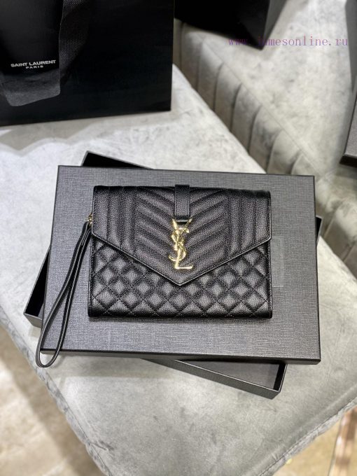 Yves Saint Laurent Bags 𝑴𝑶𝑵𝑶𝑮𝑹𝑨𝑴 _ Caviar handbag, with detachable wrist strap, wear-resistant caviar pattern, 100% ai9s89n5