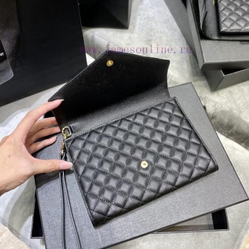 Yves Saint Laurent Bags 𝑴𝑶𝑵𝑶𝑮𝑹𝑨𝑴 _ Caviar handbag, with detachable wrist strap, wear-resistant caviar pattern, 100% ai9s89n5 - Image 7