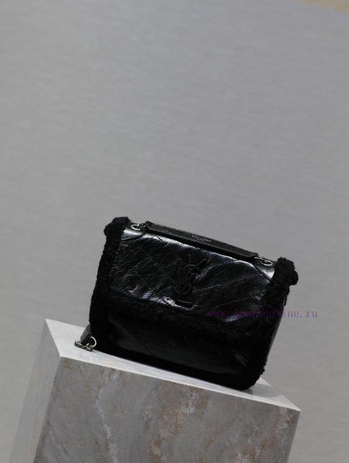 Yves Saint Laurent Bags Niki_ Autumn/Winter Fury CollectionA warm bag made of durable oil wax cowhide and lamb, with 9wg0ne31 - Image 3