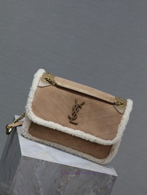 Yves Saint Laurent Bags Niki_ New lamb wool suedeThe most eye-catching lamb fur suede must be planted with grass~Gen hqre8mtf - Image 3