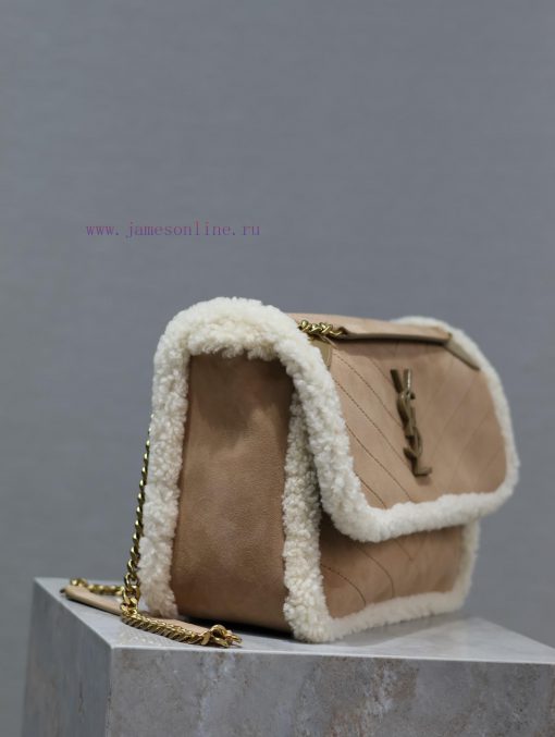 Yves Saint Laurent Bags Niki_ New lamb wool suedeThe most eye-catching lamb fur suede must be planted with grass~Gen hqre8mtf - Image 6
