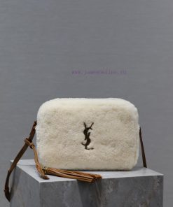 Yves Saint Laurent Bags 𝑳𝒐𝒖 Camera Bag - Lamb Wool with LeatherTop level imported Italian cowhide camera bag. Hong K mimb252q