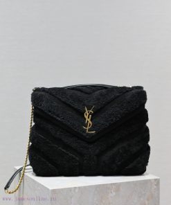 Yves Saint Laurent Bags Lou Lou_32cmBlack suede paired with lamb woolThe bag suitable for carrying in winter has arr mhohqqlo