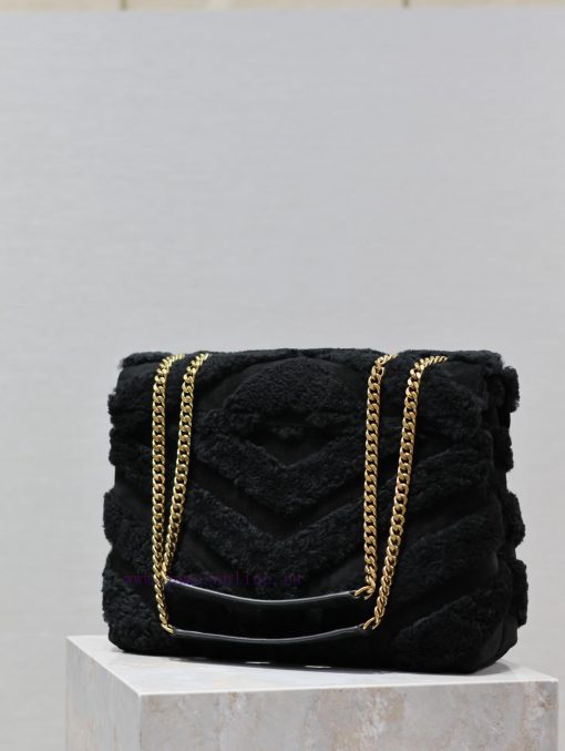 Yves Saint Laurent Bags Lou Lou_32cmBlack suede paired with lamb woolThe bag suitable for carrying in winter has arr mhohqqlo - Image 7