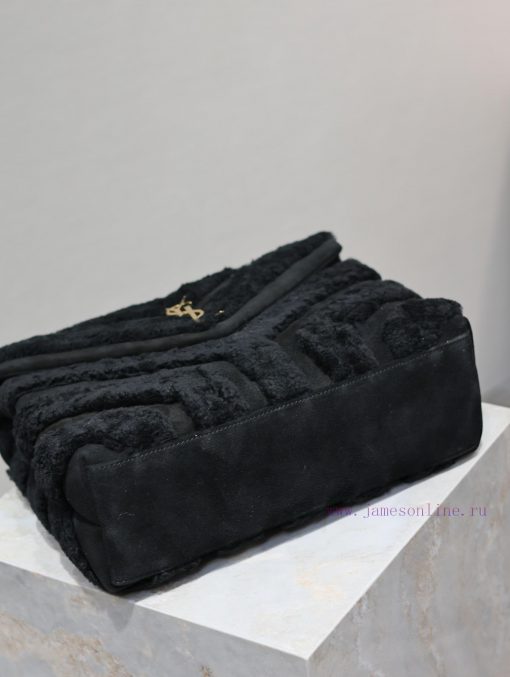 Yves Saint Laurent Bags Lou Lou_32cmBlack suede paired with lamb woolThe bag suitable for carrying in winter has arr mhohqqlo - Image 8