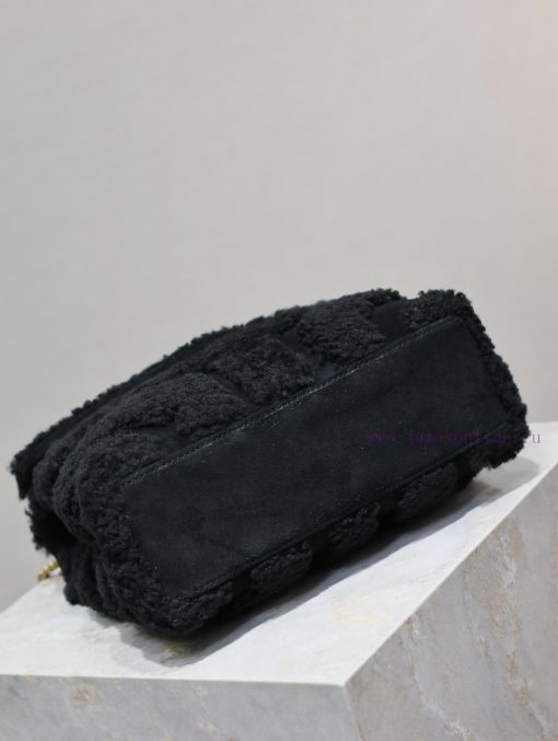 Yves Saint Laurent Bags Lou Lou_25cmBlack suede paired with lamb woolThe bag suitable for carrying in winter has arr hvr5v227 - Image 9