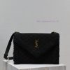 Yves Saint Laurent Bags GABYQuilted Pattern Envelope BagBlack suede with lamb wool styleItalian imported suede paire qsmk0pxi