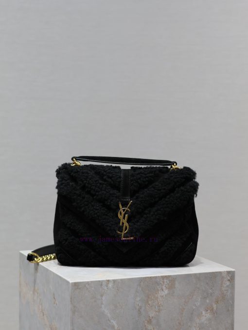 Yves Saint Laurent Bags Monogram college Lamb wool paired with suedeWannian postman bag, hot and explosive 24cm, st 3vz85lxy - Image 2