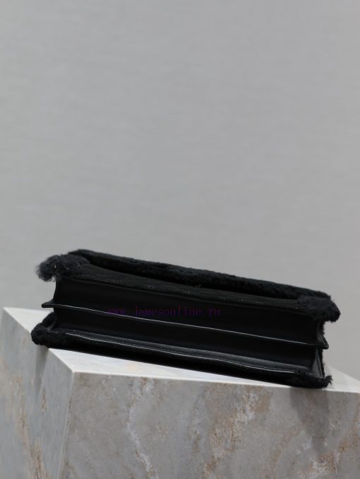 Yves Saint Laurent Bags GABYQuilted Pattern Envelope BagBlack suede with lamb wool styleItalian imported suede paire qsmk0pxi - Image 8