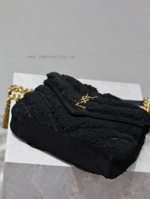 Yves Saint Laurent Bags Monogram college Lamb wool paired with suedeWannian postman bag, hot and explosive 24cm, st 3vz85lxy - Image 9