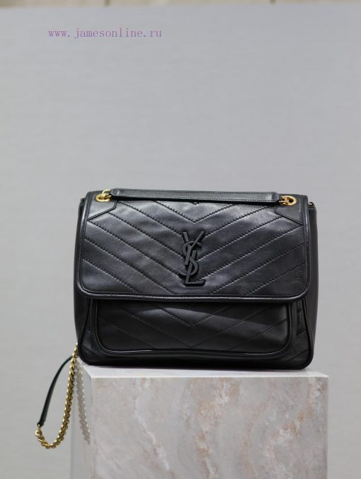 Yves Saint Laurent Bags NIKI New LargeBlack sheepskin without packagingThe new Niki is more practical, adding a D-bu o9dv49zv