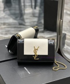 Yves Saint Laurent Bags NEW Black with White ▫️KATE 20cm latest size, timeless style, irresistible super charm, a mu tejlosv6