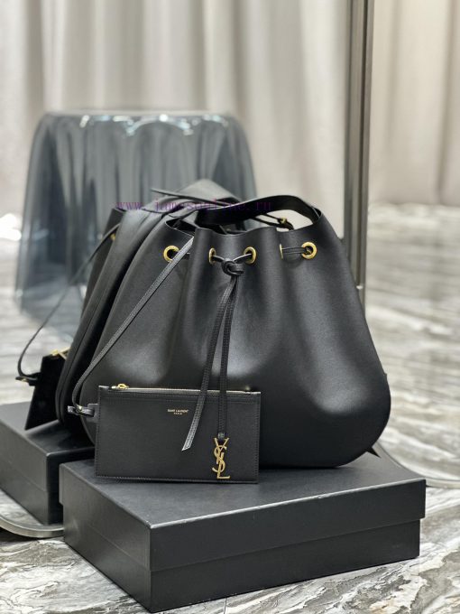Yves Saint Laurent Bags Flat Hobo bag_Y Home Full Leather Drawstring Bag/Shoulder BackpackThe all leather design add i1z0jp01 - Image 2