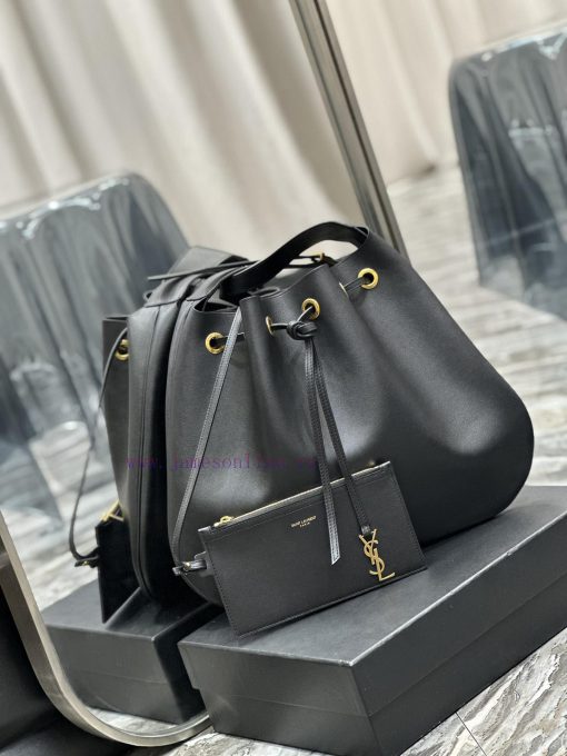 Yves Saint Laurent Bags Flat Hobo bag_Y Home Full Leather Drawstring Bag/Shoulder BackpackThe all leather design add i1z0jp01 - Image 3