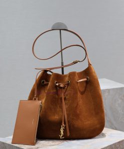 Yves Saint Laurent Bags Flat Hobo bag_Y's suede drawstring bag/shoulder backpackThe design of suede adds a delicate 2sez4j7z