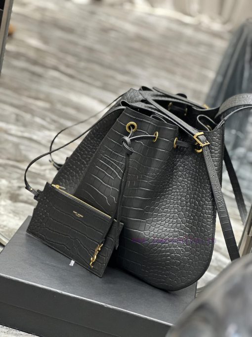 Yves Saint Laurent Bags Flat Hobo bag_Y Home Full Leather Drawstring Bag/Shoulder BackpackThe all leather design add mxmgkire - Image 4