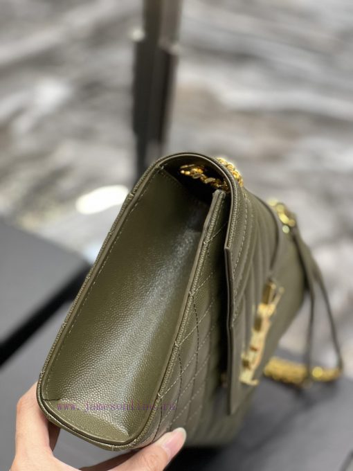 Yves Saint Laurent Bags Envelope Green Gold BuckleMedium grained embossed quilted genuine leather envelope bagClassi ugzn4z3c - Image 6