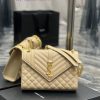 Yves Saint Laurent Bags Envelope Apricot Gold BuckleMedium grained embossed quilted genuine leather envelope bagClas 6kdwi6ib
