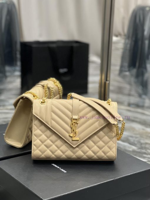 Yves Saint Laurent Bags Envelope Apricot Gold BuckleMedium grained embossed quilted genuine leather envelope bagClas 6kdwi6ib - Image 2