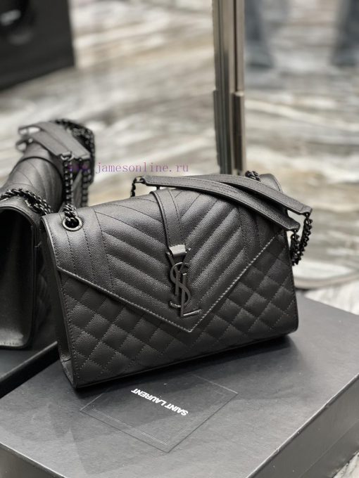 Yves Saint Laurent Bags Envelope Black BuckleMedium grained embossed quilted genuine leather envelope bagClassic is 9p7utg9b - Image 3