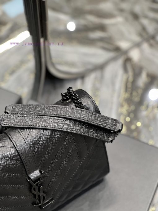 Yves Saint Laurent Bags Envelope Black BuckleMedium grained embossed quilted genuine leather envelope bagClassic is 9p7utg9b - Image 5