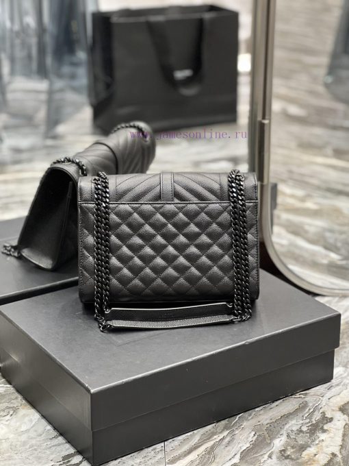 Yves Saint Laurent Bags Envelope Black BuckleMedium grained embossed quilted genuine leather envelope bagClassic is 9p7utg9b - Image 7