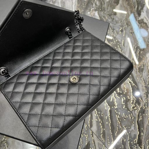 Yves Saint Laurent Bags Envelope Black BuckleMedium grained embossed quilted genuine leather envelope bagClassic is 9p7utg9b - Image 9