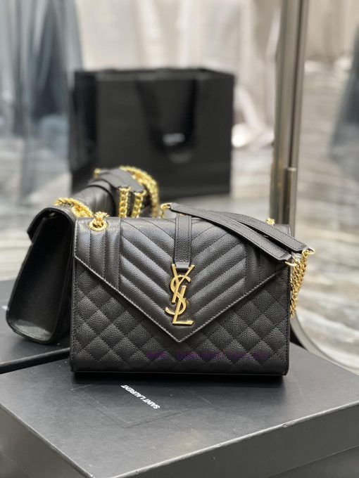 Yves Saint Laurent Bags Envelope Black Gold BuckleMedium grained embossed quilted genuine leather envelope bagClassi g8t8vevk - Image 2