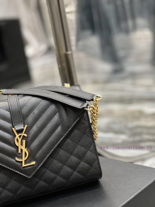 Yves Saint Laurent Bags Envelope Black Gold BuckleMedium grained embossed quilted genuine leather envelope bagClassi g8t8vevk - Image 4