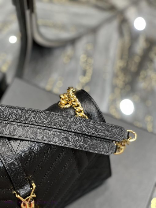 Yves Saint Laurent Bags Envelope Black Gold BuckleMedium grained embossed quilted genuine leather envelope bagClassi g8t8vevk - Image 5