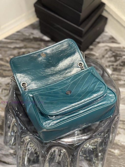 Yves Saint Laurent Bags 𝐍𝐢𝐤𝐢𝟐𝟖𝐜𝐦 _ Turquoise GreenBreakthrough in using used oil wax cowhide, the waxing effect is a rz5jdc67 - Image 9