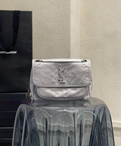 Yves Saint Laurent Bags 𝐍𝐢𝐤𝐢𝟐𝟖𝐜𝐦 _ Silver GreyBreakthrough in using used oil wax cowhide, the waxing effect is a bit zbhft194