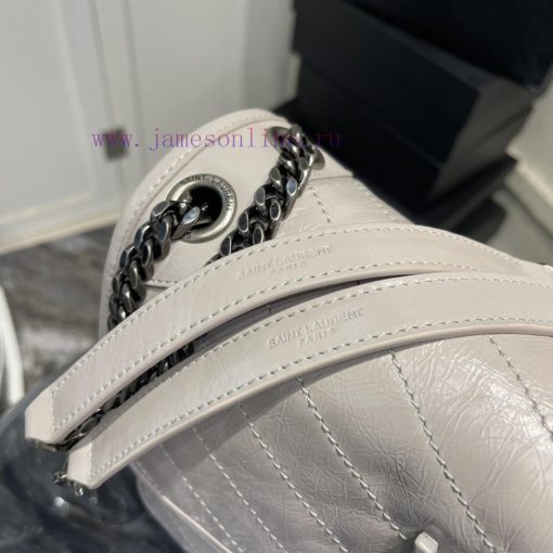 Yves Saint Laurent Bags 𝐍𝐢𝐤𝐢𝟐𝟖𝐜𝐦 _ Silver GreyBreakthrough in using used oil wax cowhide, the waxing effect is a bit zbhft194 - Image 5