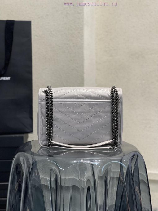 Yves Saint Laurent Bags 𝐍𝐢𝐤𝐢𝟐𝟖𝐜𝐦 _ Silver GreyBreakthrough in using used oil wax cowhide, the waxing effect is a bit zbhft194 - Image 7