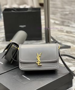 Yves Saint Laurent Bags 𝑺𝑶𝑳𝑭𝑬𝑹𝑰𝑵𝑶 𝑩𝑶𝑿 Grey gold buckle_23cmMust be popular, it conquered the entire fashion circle b hmaewbeu