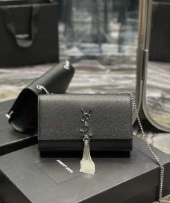 Yves Saint Laurent Bags Eternal ClassicKATE 24cm black caviar fringe style_Definitely an eternal classic of Yangshul oz8llssx