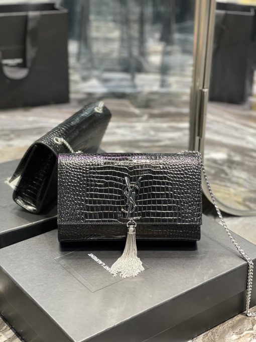 Yves Saint Laurent Bags Eternal ClassicKATE 24cm crocodile patterned fringe style_Definitely an eternal classic of Y aotvp3o8