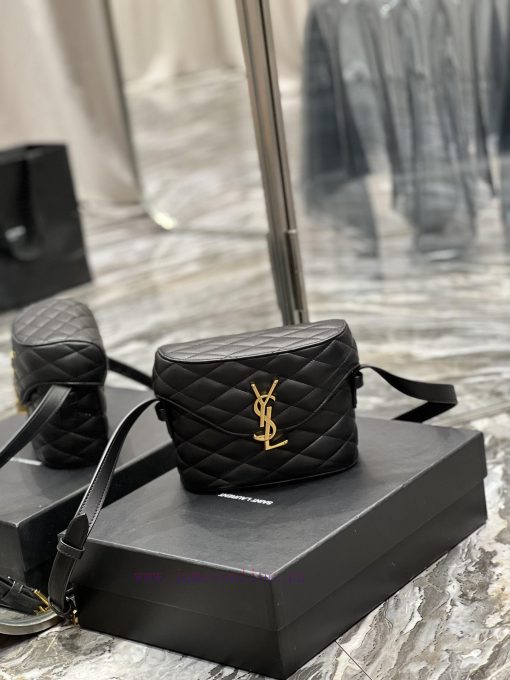 Yves Saint Laurent Bags JUNE Quilted Sheepskin Box Bag_Adopting a front flip cover and a shaped barrel design, the c wah7pa4l - Image 3