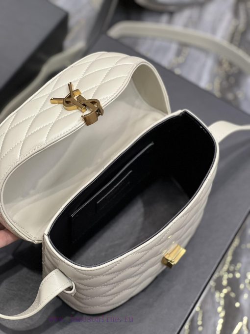 Yves Saint Laurent Bags JUNE Quilted Sheepskin Box Bag_Adopting a front flip cover and a shaped barrel design, the c j1esrp0f - Image 9