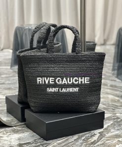 Yves Saint Laurent Bags Black colorRIVE GAUCHE Lafite Grass Weaving Tote is full of artistic atmosphere~Lafite Grass b67khlwa