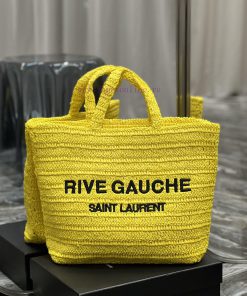 Yves Saint Laurent Bags Ginger YellowRIVE GAUCHE Lafite Grass Weaving Tote is full of artistic atmosphere~Lafite Gra e5oxkyyf