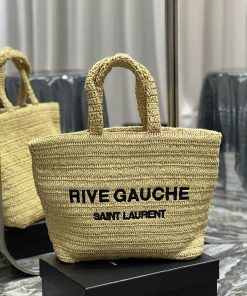 Yves Saint Laurent Bags Apricot colorRIVE GAUCHE Lafite Grass Weaving Tote is full of artistic atmosphere~Lafite Gra 9eo7lzvn