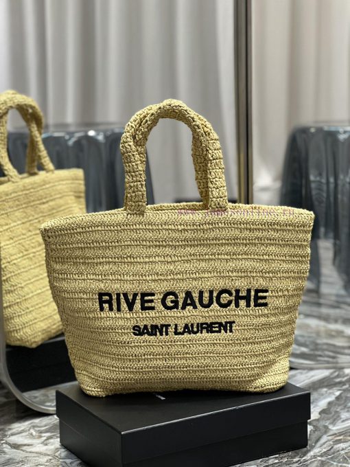 Yves Saint Laurent Bags Apricot colorRIVE GAUCHE Lafite Grass Weaving Tote is full of artistic atmosphere~Lafite Gra 9eo7lzvn