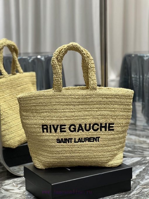 Yves Saint Laurent Bags Apricot colorRIVE GAUCHE Lafite Grass Weaving Tote is full of artistic atmosphere~Lafite Gra 9eo7lzvn - Image 2